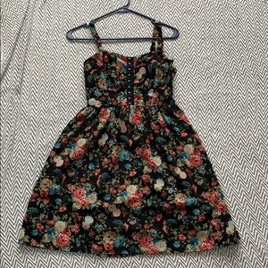 Black floral sun dress